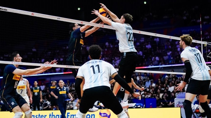 Argentina batalló pero no pudo ante Italia en la VNL con presencia sanjuanina